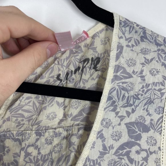 Rebecca Taylor Women's Floral Printed Keyhole Neck Sleeveless Lace Top Size 2 - Picture 3 of 4